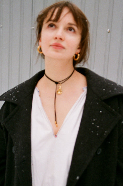 Groont Earrings, Close-Up On Model
